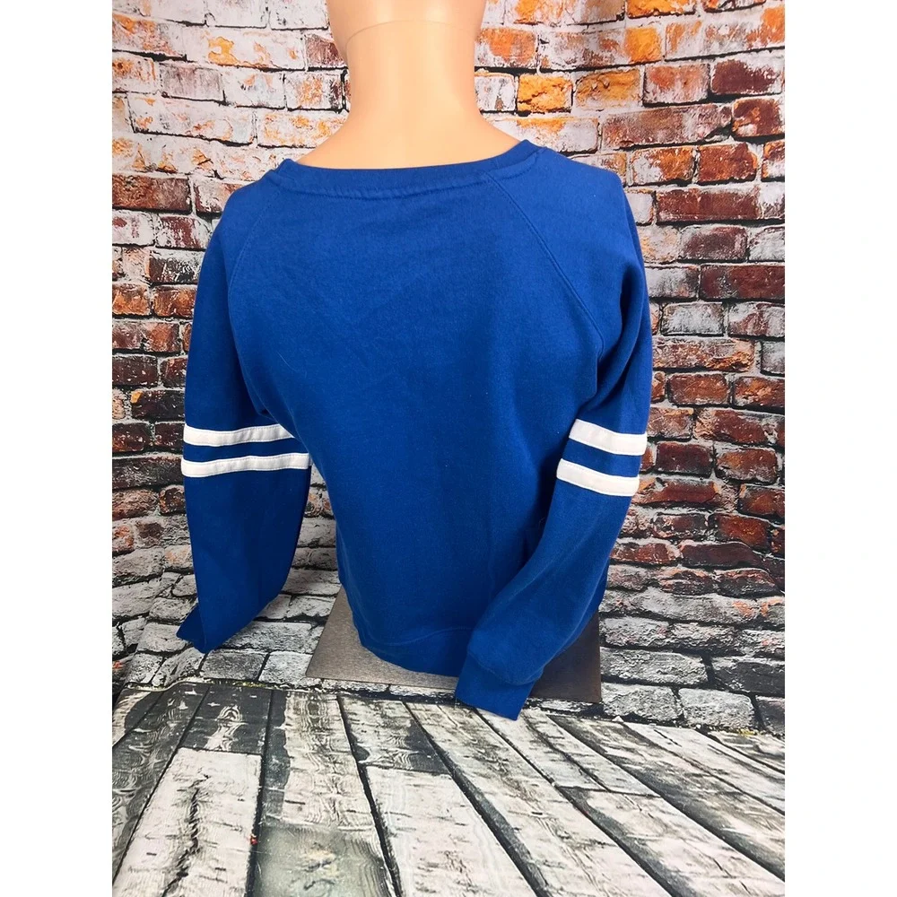 Buffalo Football Sweatshirt Blue Graphic Raglan Pullover Pocket Womens L - Picture 2 of 6
